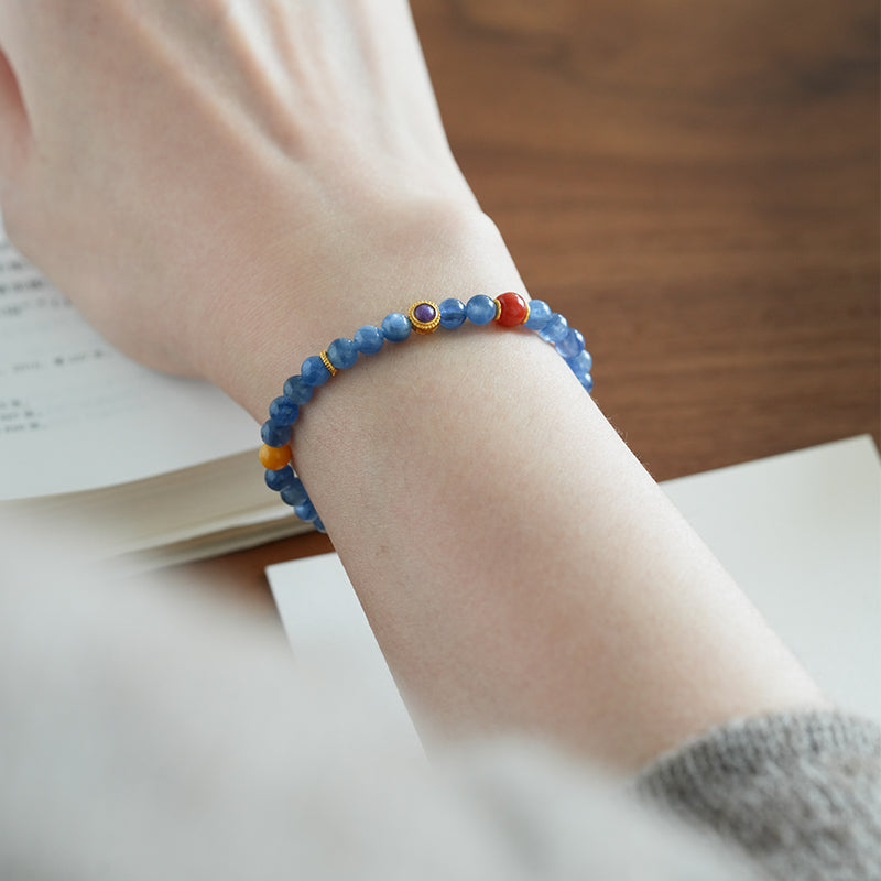 Blue Kyanitel Stone Peaceful Energy Healing Bracelet