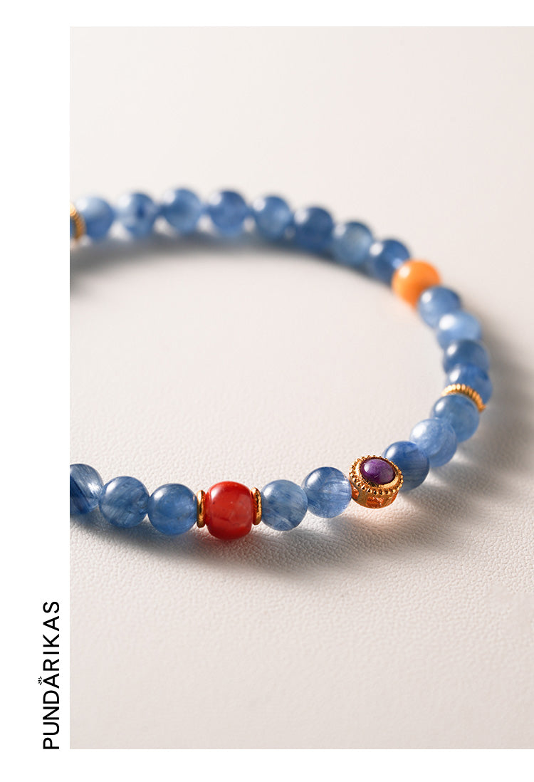 Blue Kyanitel Stone Peaceful Energy Healing Bracelet