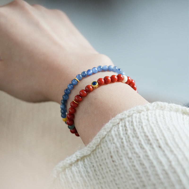 Cinnabar Bluewater kind of jadeite Southern Red Agate Bracelet