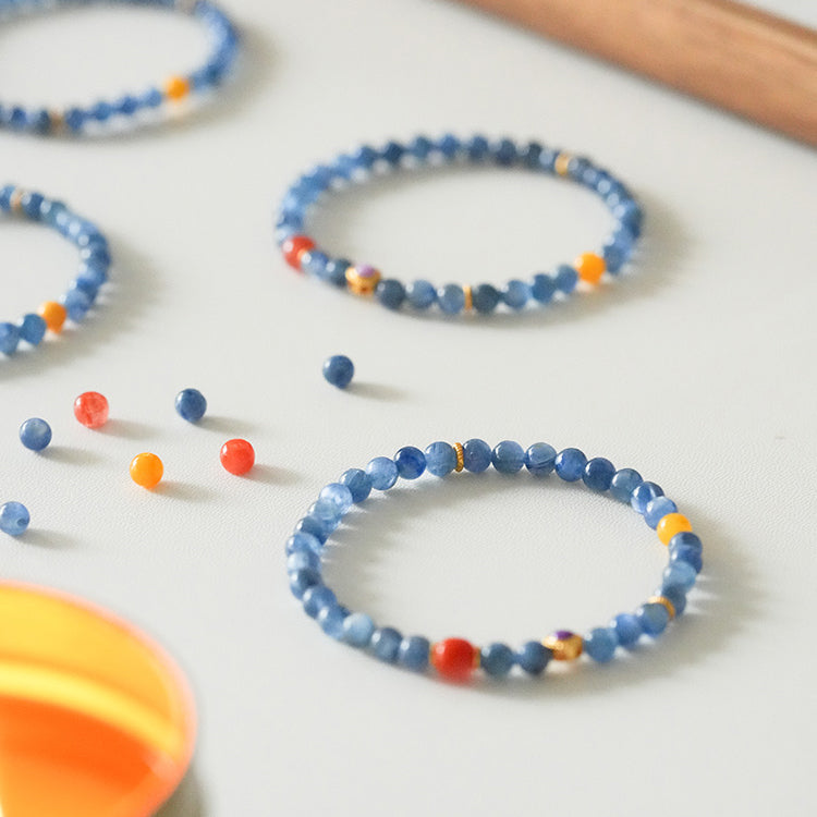 Blue Kyanitel Stone Peaceful Energy Healing Bracelet
