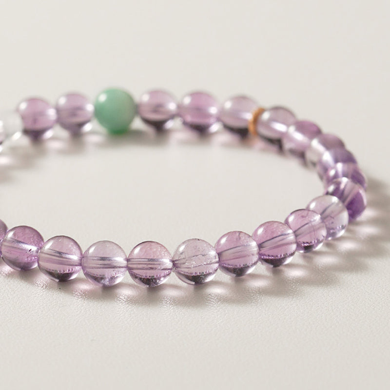 Natural Lavender Amethyst Bracelet for Women - Healing Crystal Beads