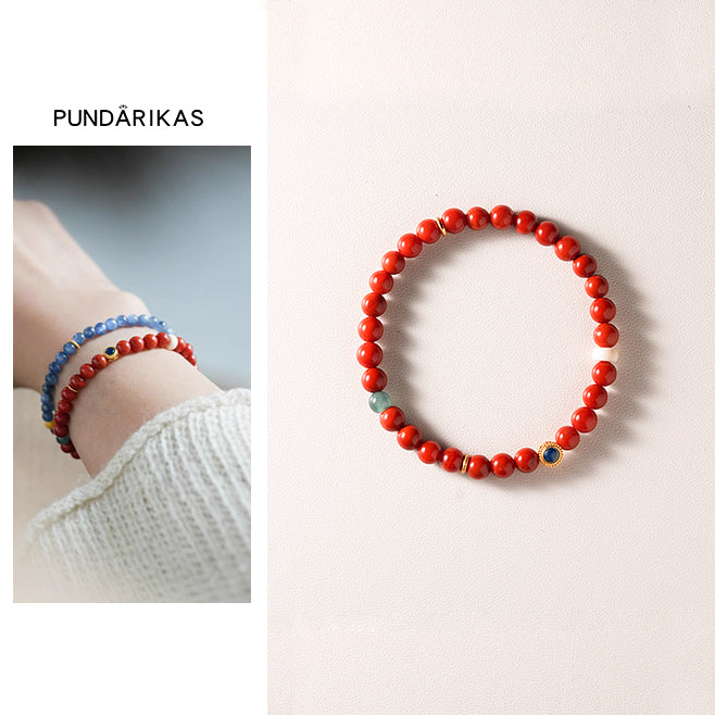 Cinnabar Bluewater kind of jadeite Southern Red Agate Bracelet
