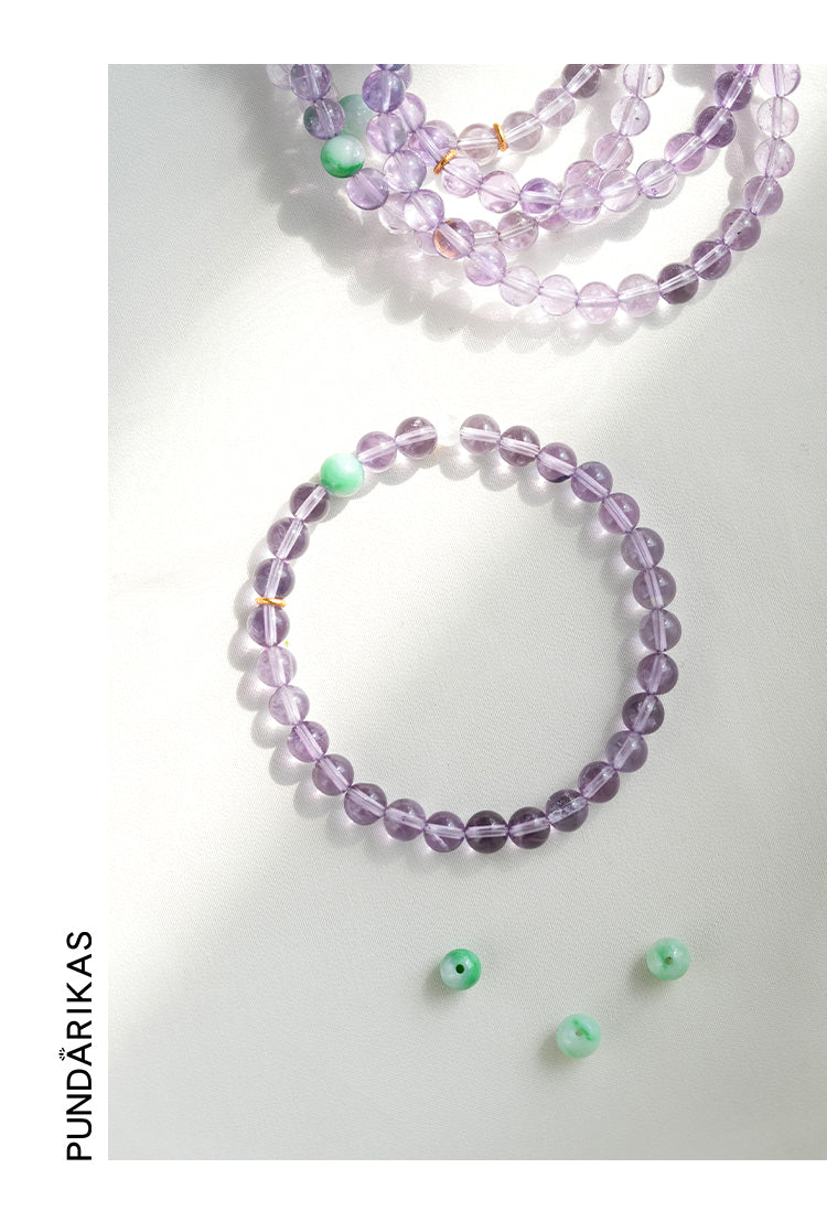 Natural Lavender Amethyst Bracelet for Women - Healing Crystal Beads